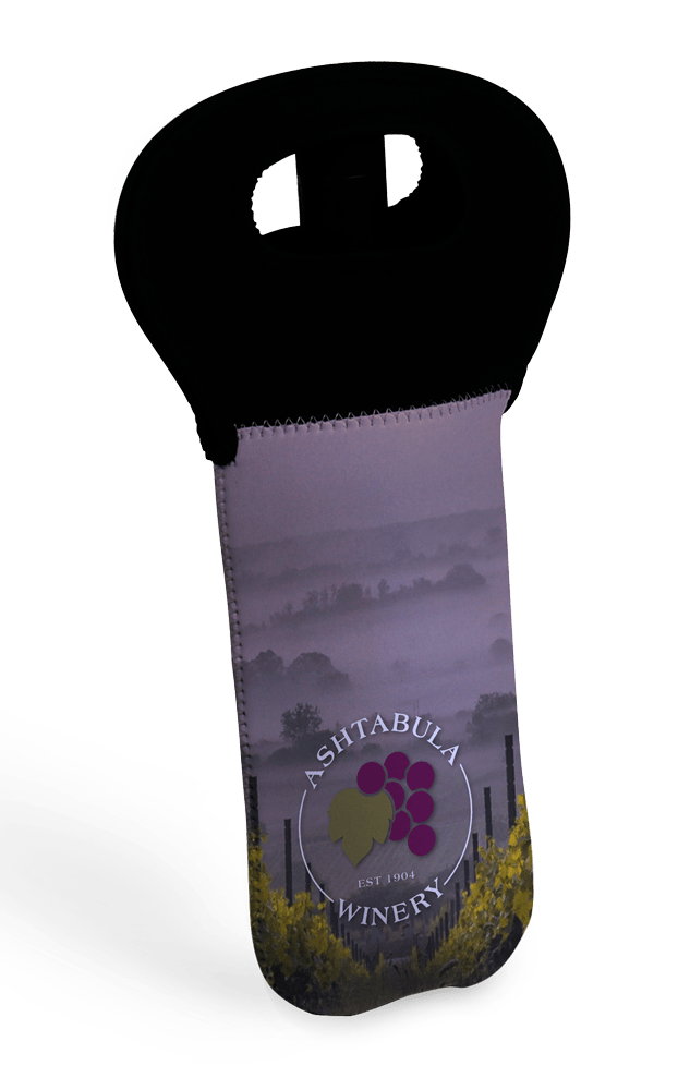 Neoprene Wine Tote Black Handle