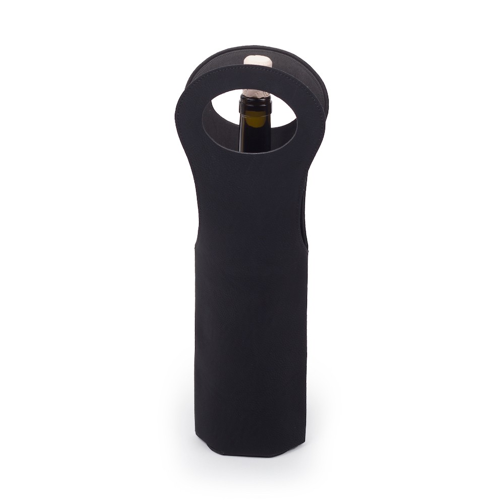 SADDLE COLLECTION WINE TOTE BLACK