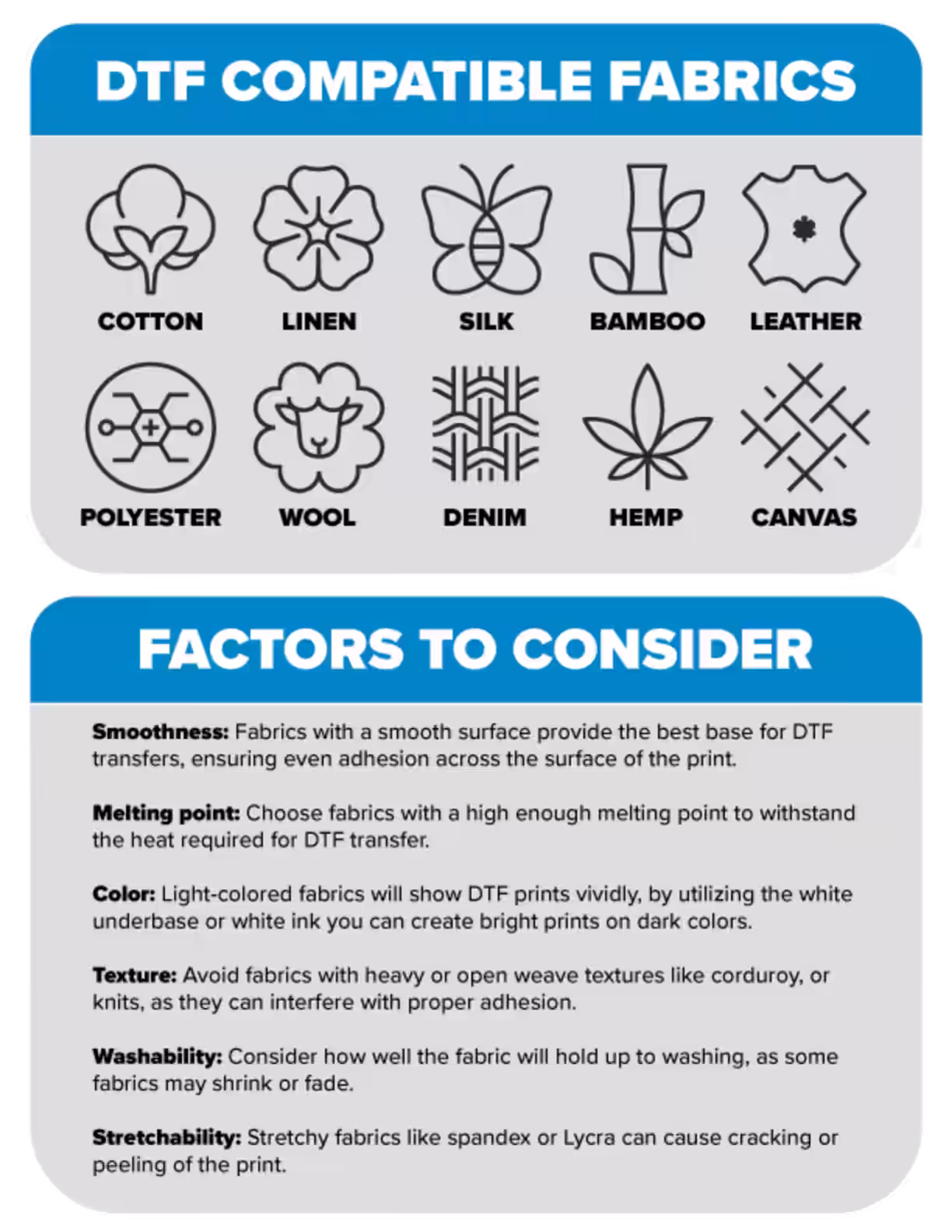 DTF Compatible Fabrics and Factors to Consider