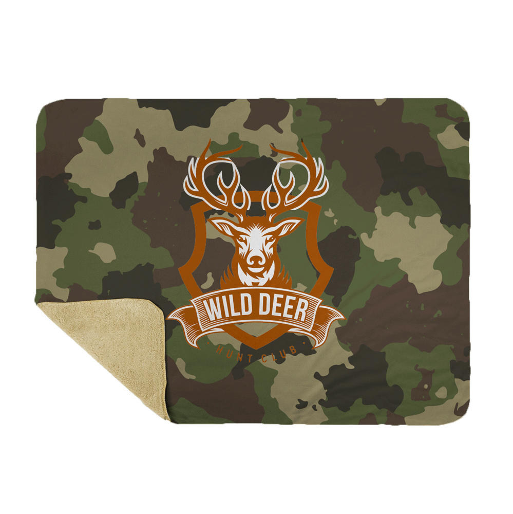 wild deer and camo print baby blanket