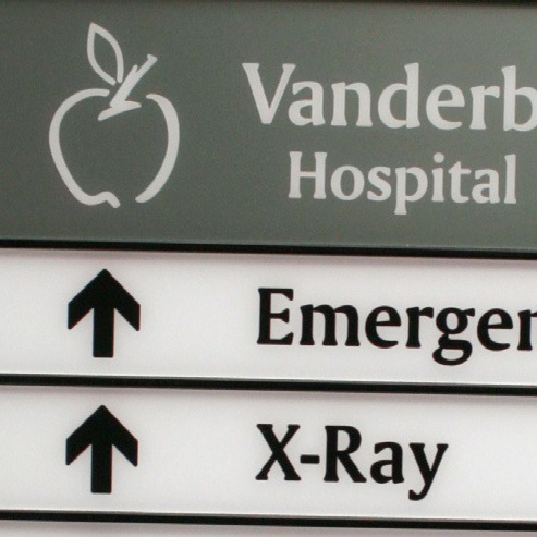 Hospital wayfinding sign
