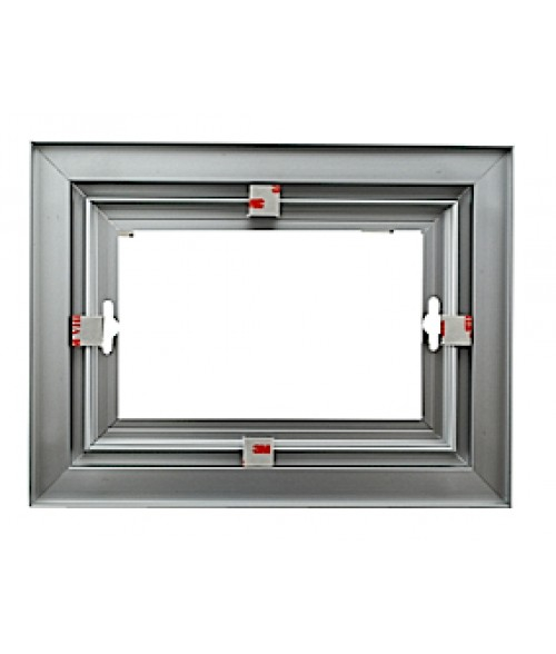 Rowmark Streamline 200 Anodized Silver 6" x 8" Assembled Metal Frame with 3/16" Border