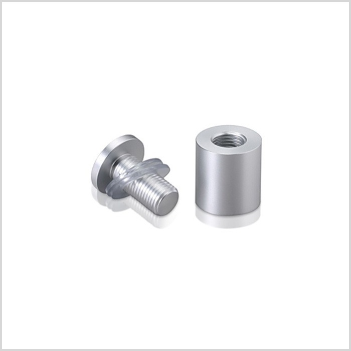 aluminum stand off taken apart into 2 pieces