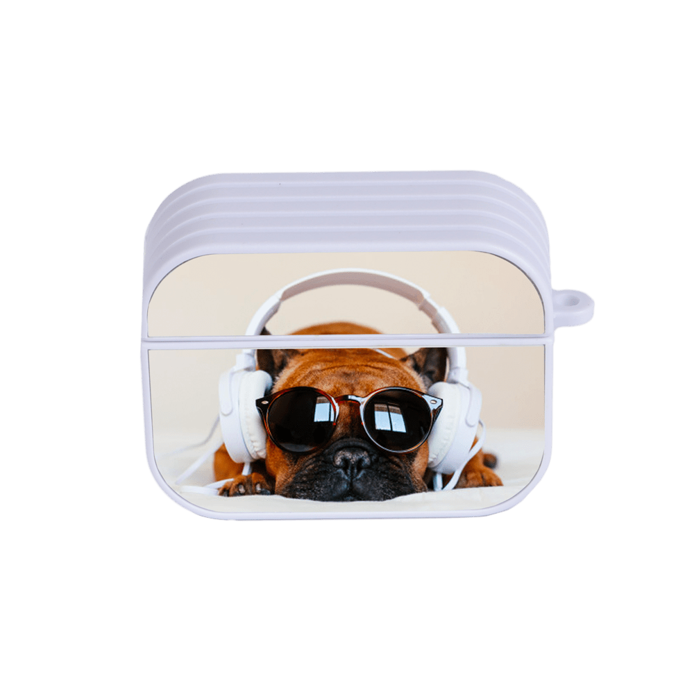 AirPods case with dog design sublimated
