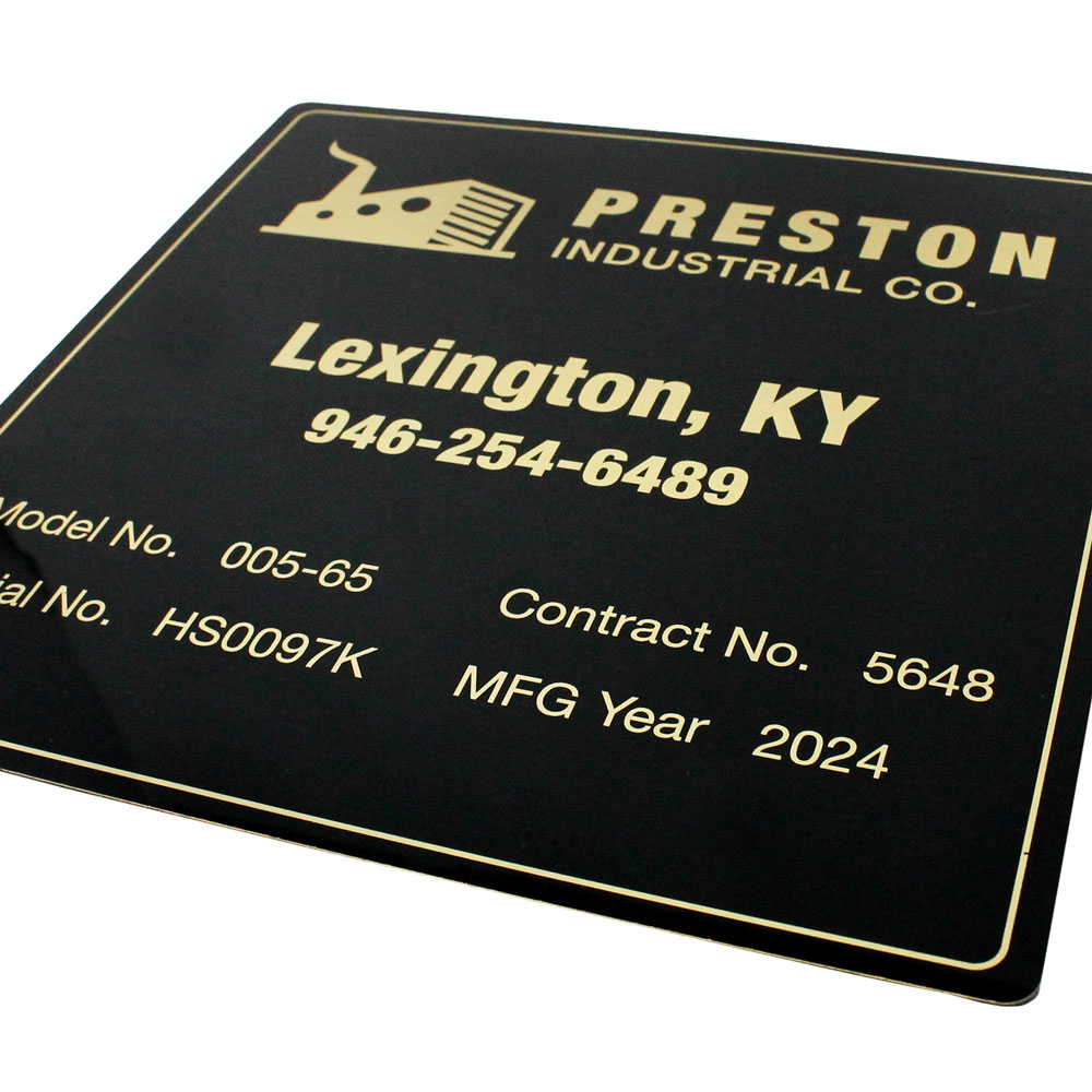 Black brass asset tag