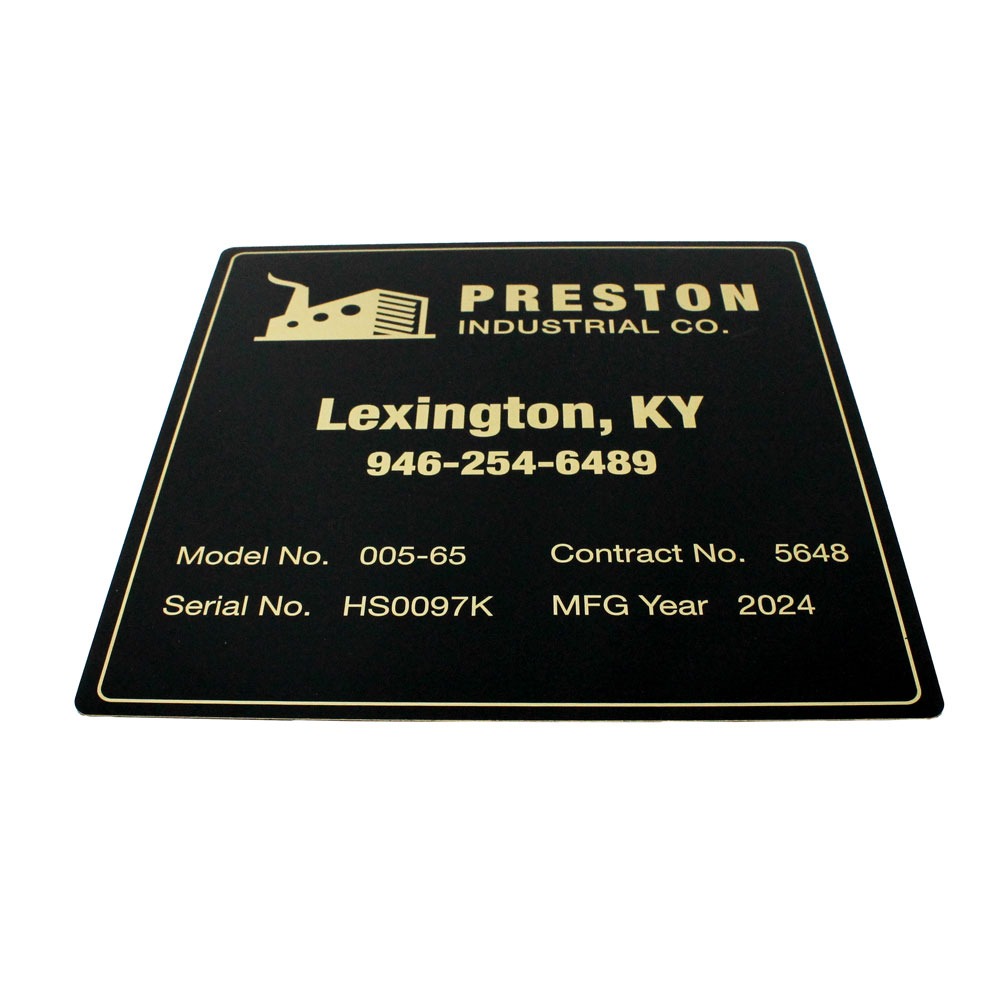 Black brass asset tag