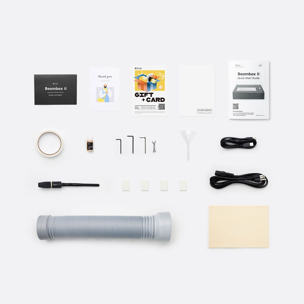 All supplies included with the Beambox II