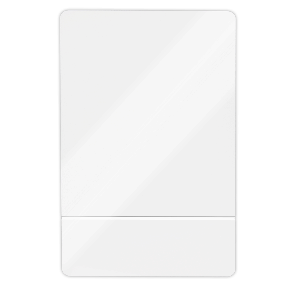 Blank white aluminum easel frame flat