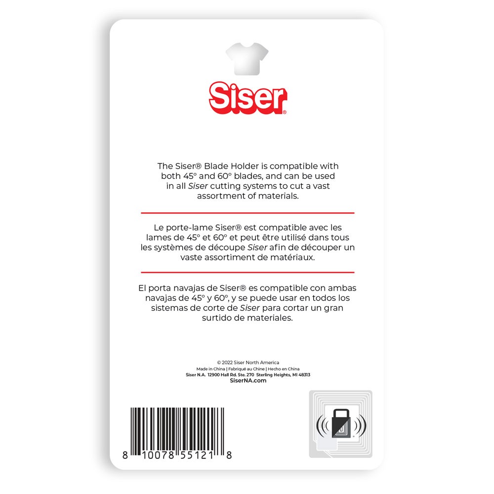 Back of Siser® Cutting Blade Holder packaging