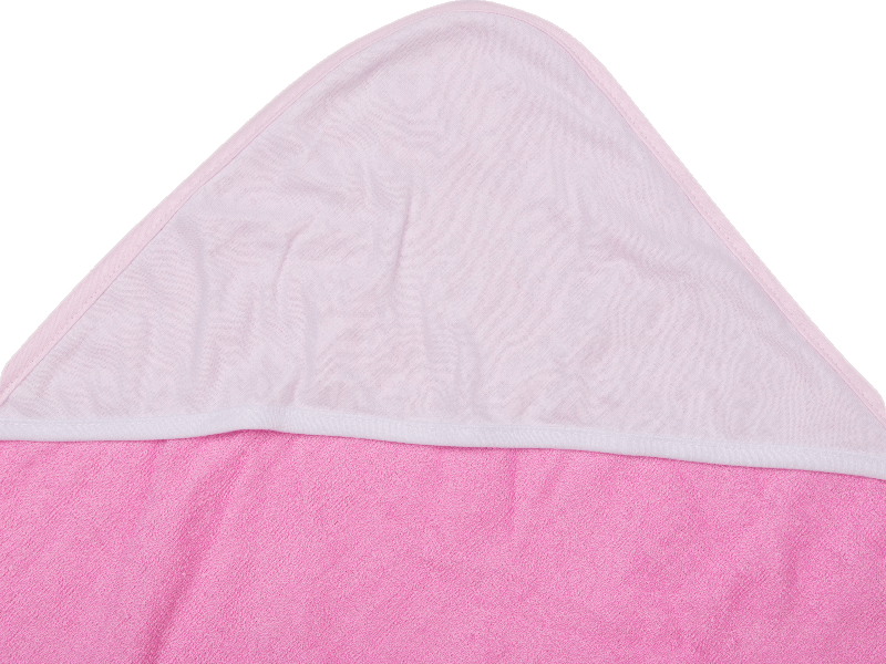 Pink Hooded Baby Towel with white hood
