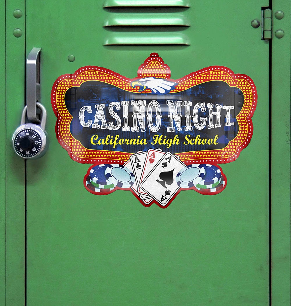 Casino Night decal on a locker