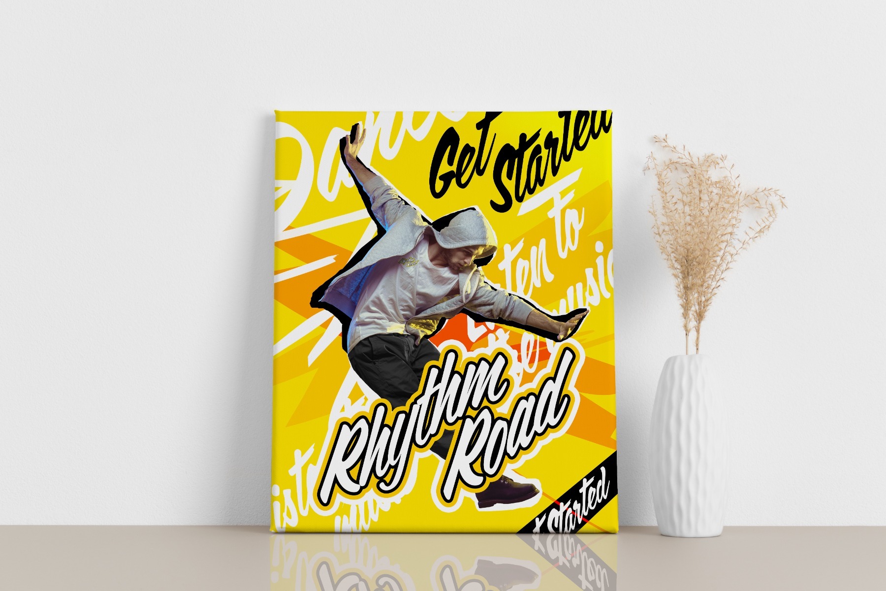 Rhythm road canvas on table