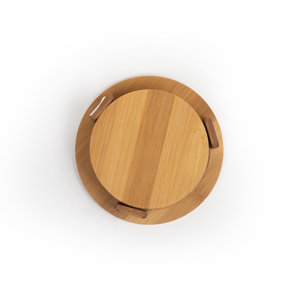 Blank bamboo coaster set