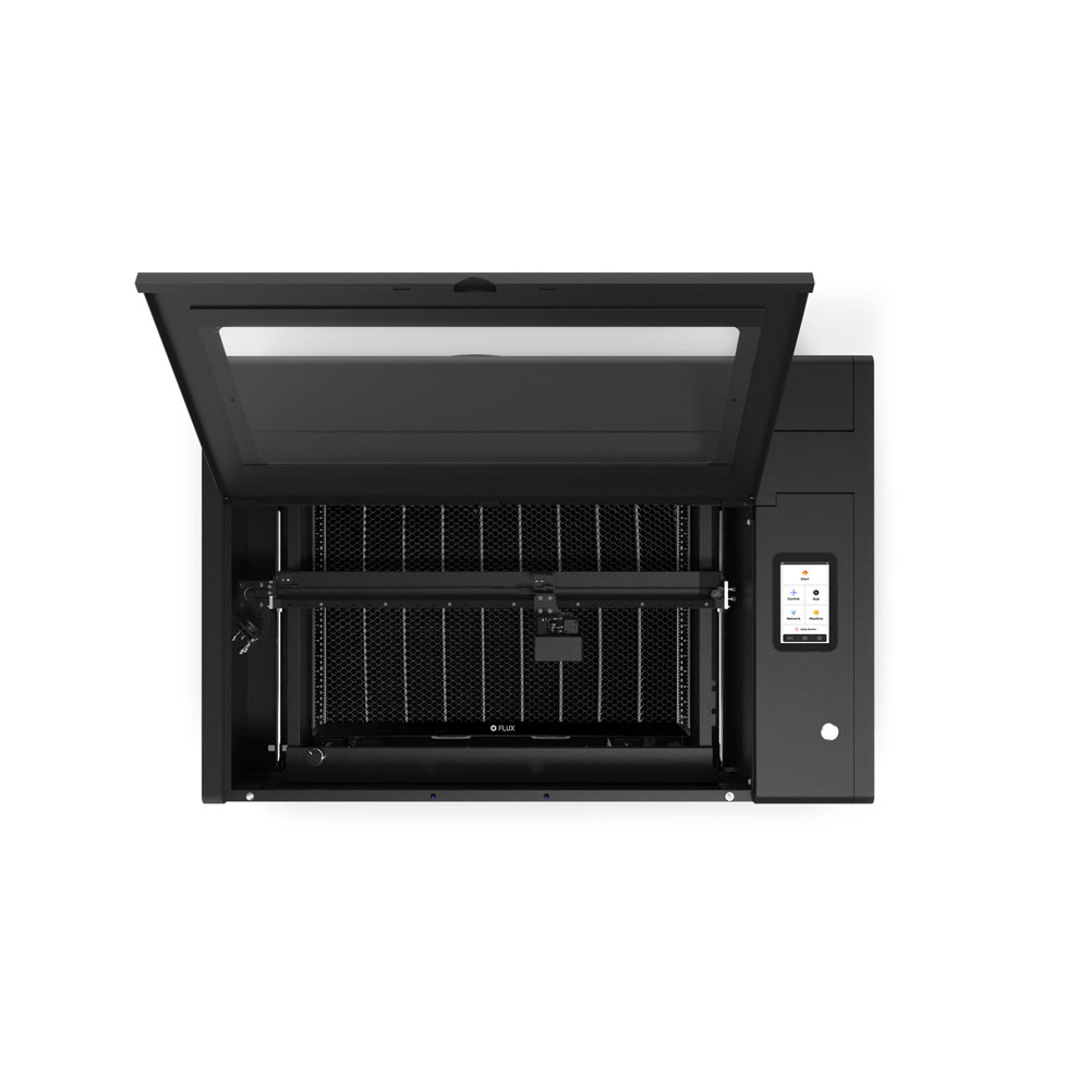 Beambox II laser engraver top view open