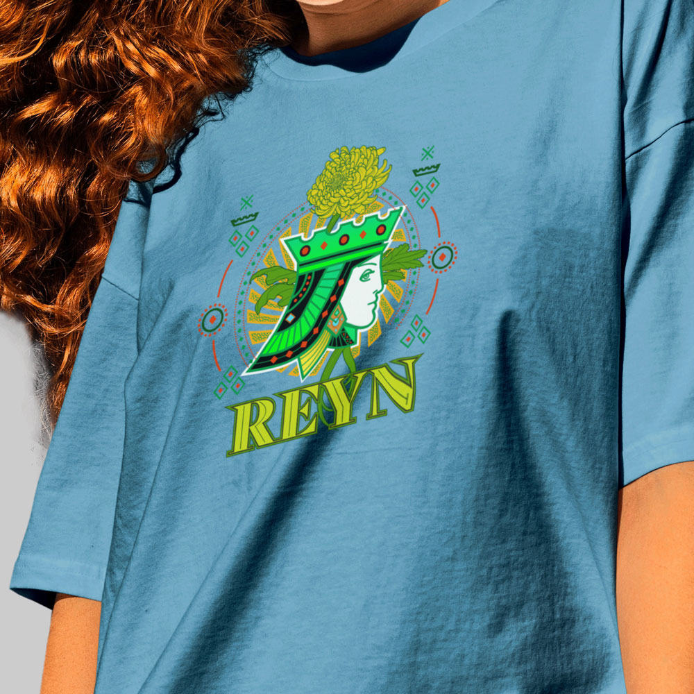 Roland BY-20 DTF on blue t-shirt