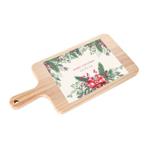 wooden cutting board personalized with Christmas picture