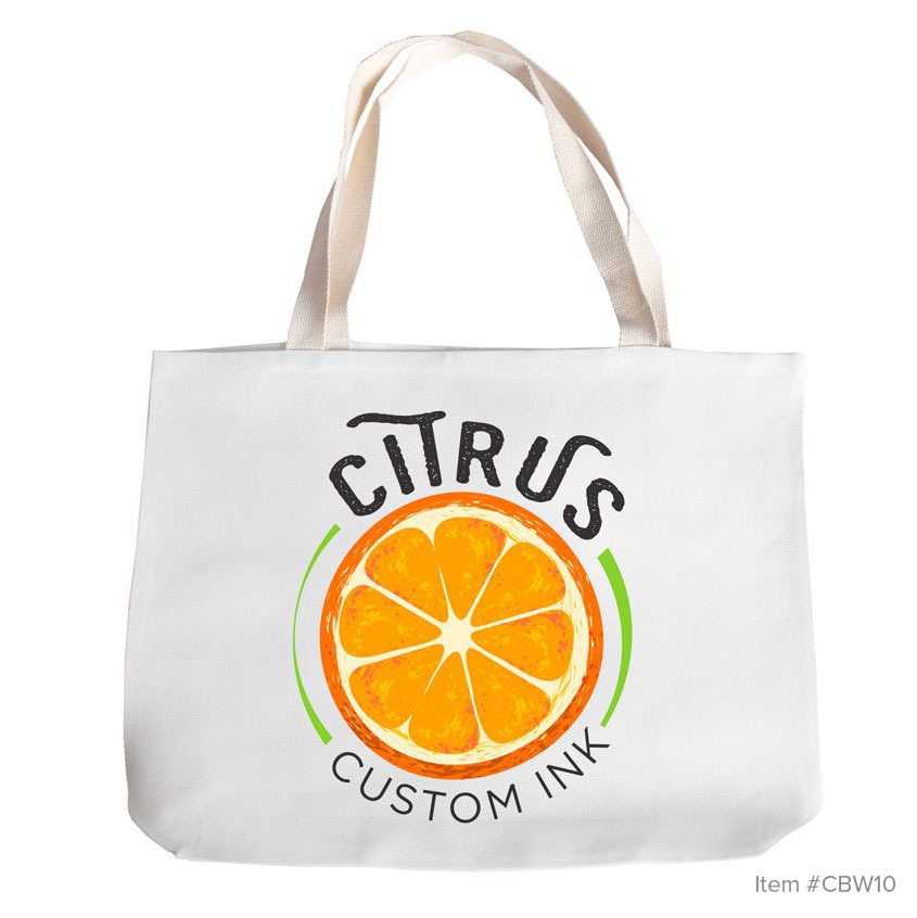 personalized white canvas bag
