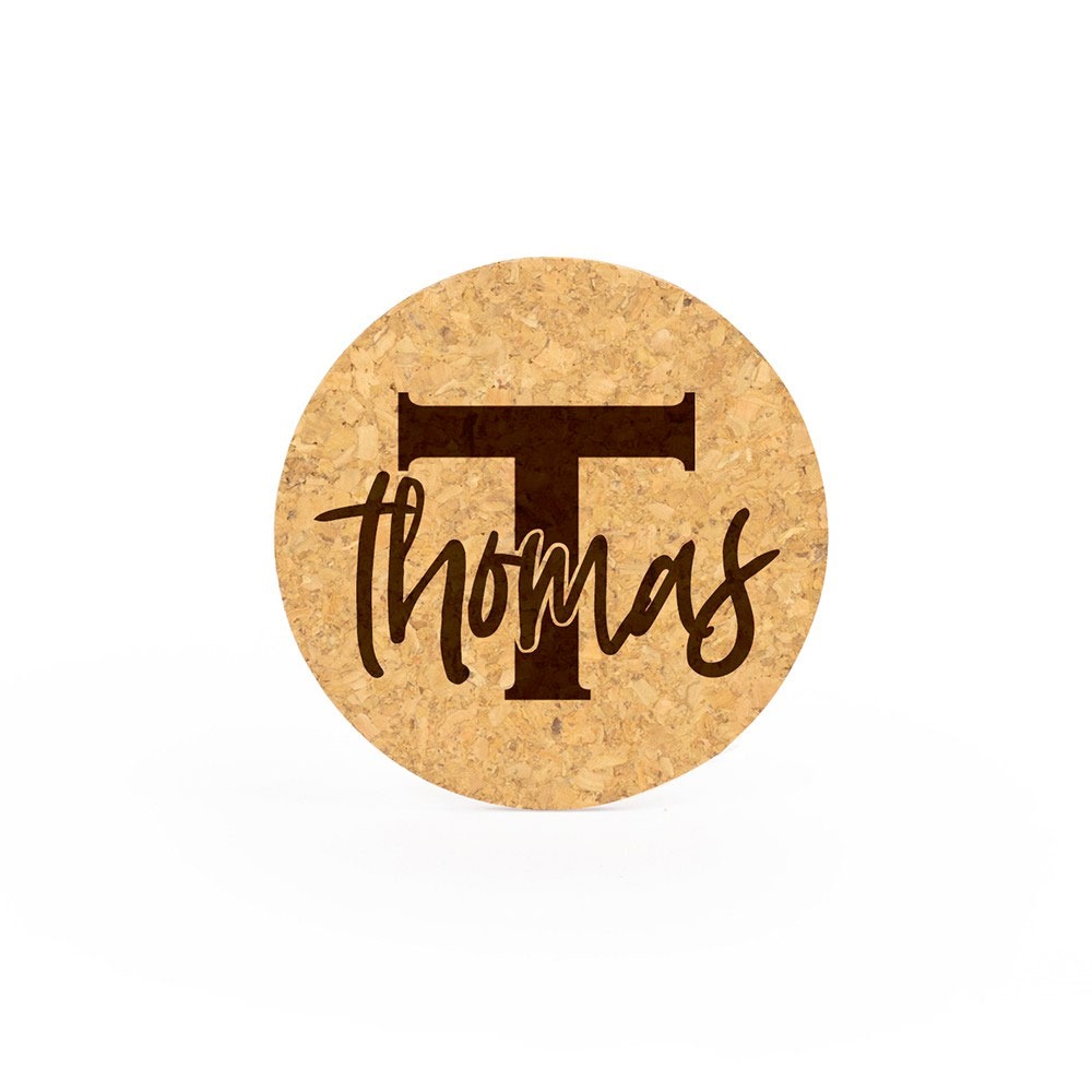 Round cork coaster Thomas
