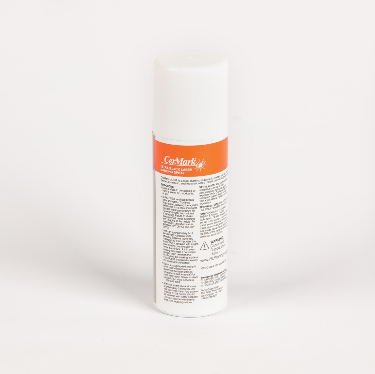 CerMark Ultra aerosol black laser marking spray in 2 oz can
