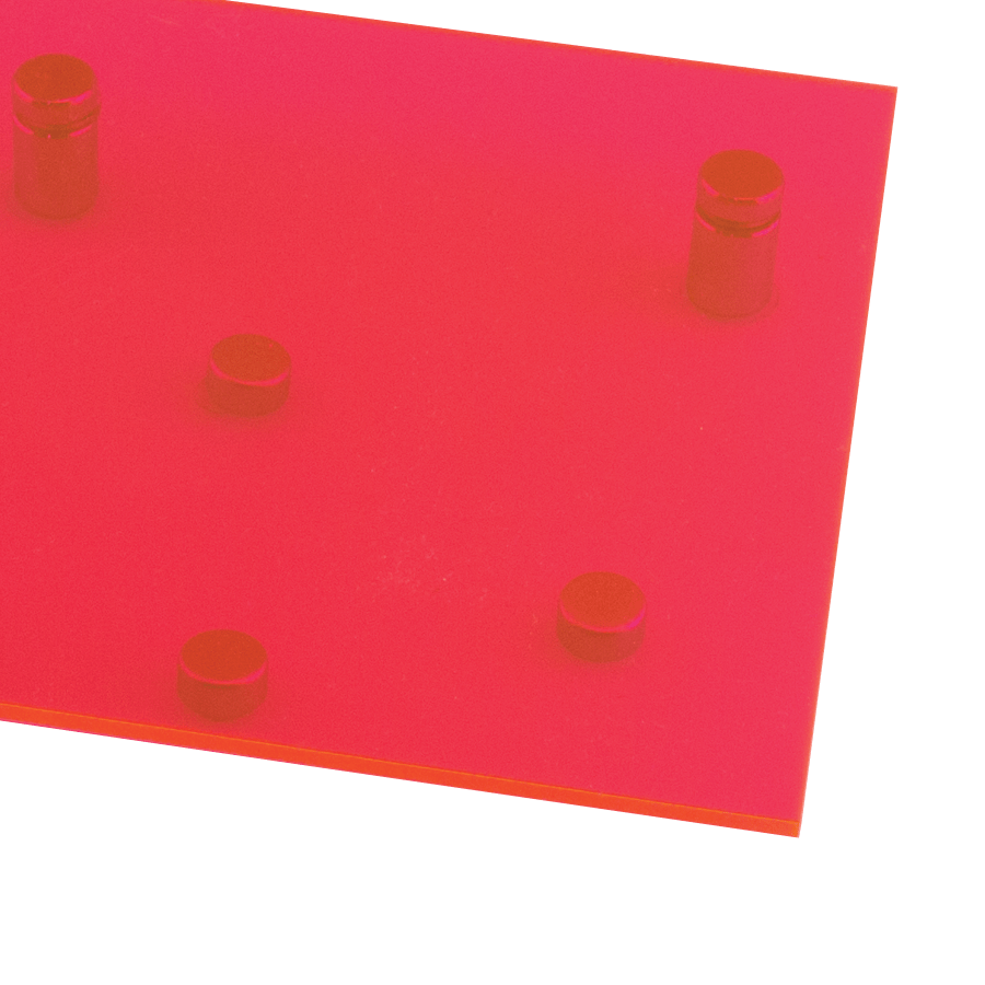 Rowmark ColorHues&reg; Flamingo 1/8" Translucent Engraving Plastic