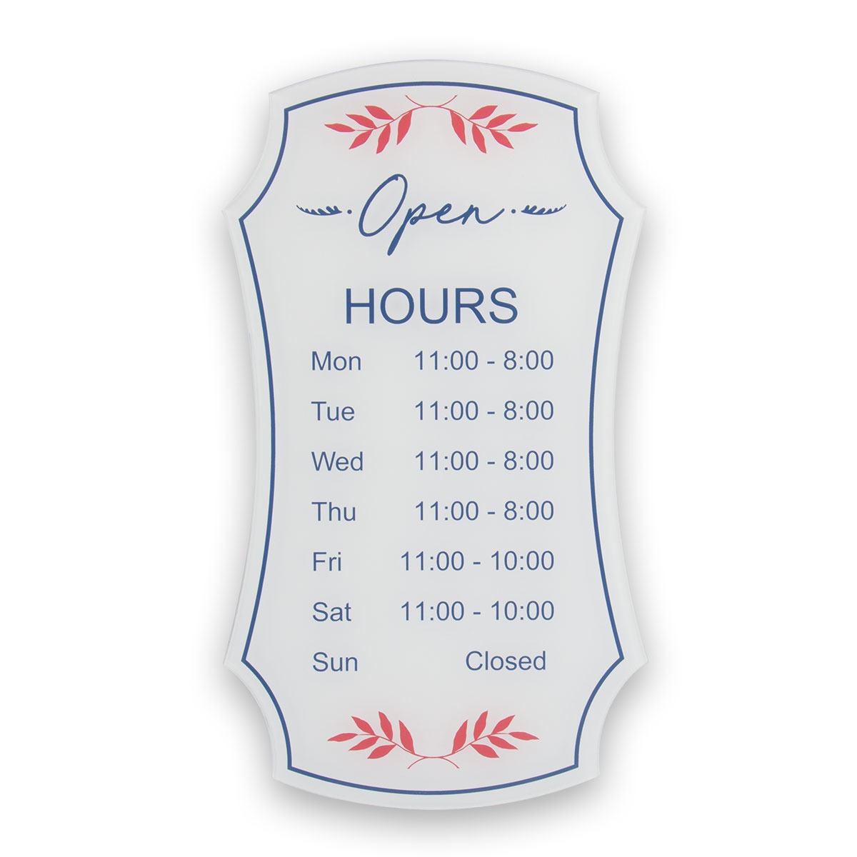 boutique hours sign