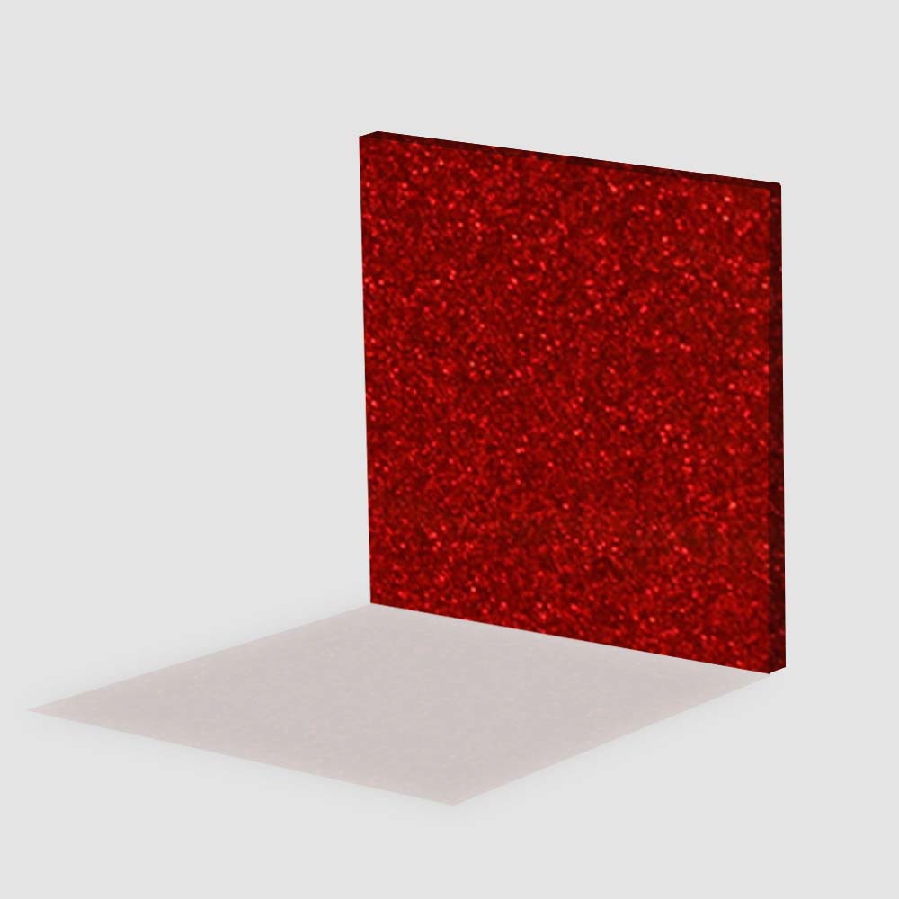 Red glitter cast acrylic sheet
