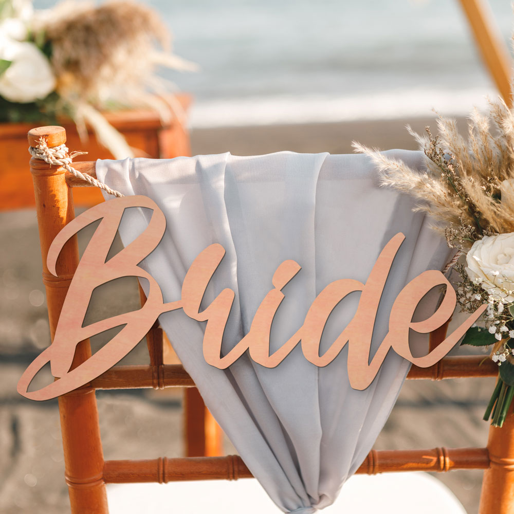 Laser cut bride chair sign
