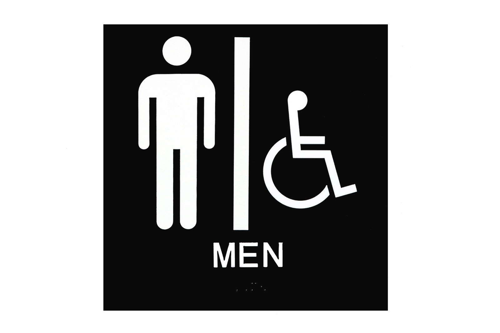 Rowmark Presto Black Mens Handicap Accessible Restroom Ready Made Sign
