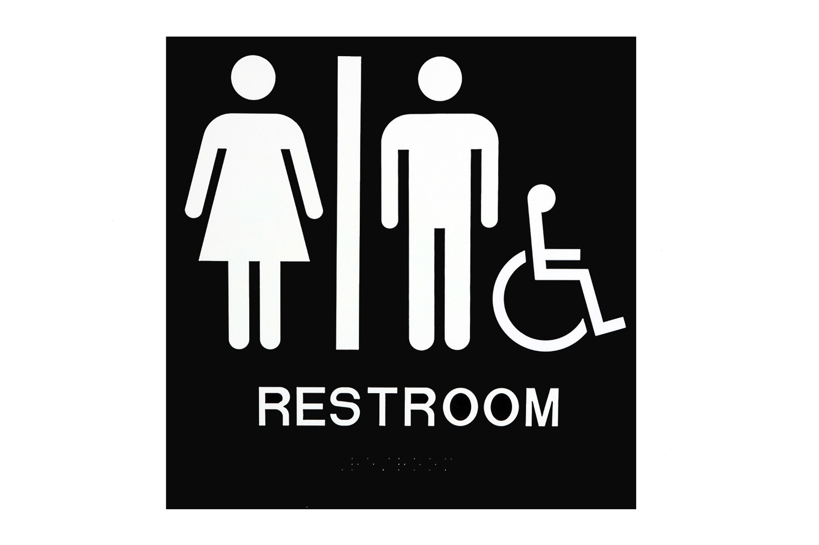 Rowmark Presto BLK Unisex Handicap Accessible Restroom Ready Made Sign