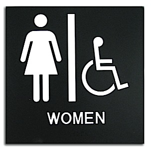 Rowmark Presto Black Women's Handicap Accessible Ready Made ADA Sign