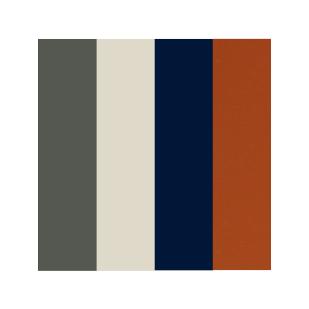 Copper, Forest Green, Navy and Light Grey color swatch