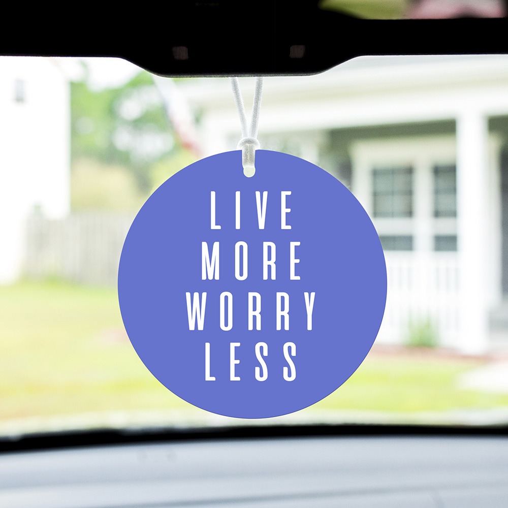 Craft Plastic Live More Worry Less Car Charm
