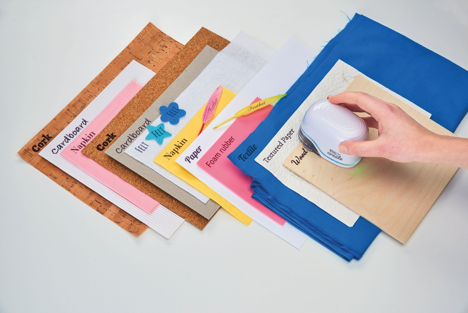 White e-mark create printer printing on different materials
