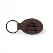 Faux Leather Oval Keyring in color bay brown
