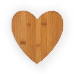 Heart Shaped Bamboo Cutting Board 8.5" X 9" For Engraving