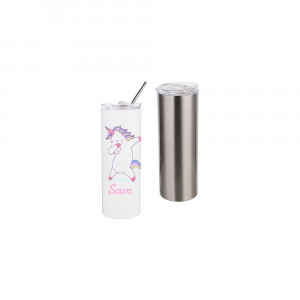 Skinny Straight Stainless Steel Tumbler with Straw & Lid 