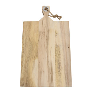 Solid Acacia Cutting Board With Handle And Rope Hanger For Engraving