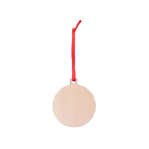 Natural Wood Ball Ornament - 3" x 3.4" (4 Pack)
