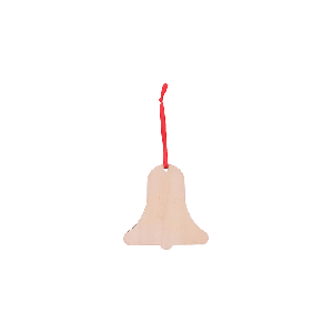 Natural Wood Bell Ornament - 4.7" X 4.8" (4 Pack)