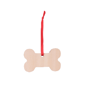 Natural Wood Bone Ornament - 3.8" x 2.4" (4 Pack)
