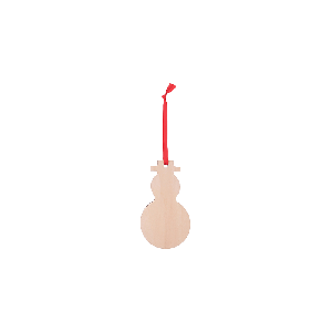 Natural Wood Snowman Ornament - 2.6" x 4.8" (4 Pack)
