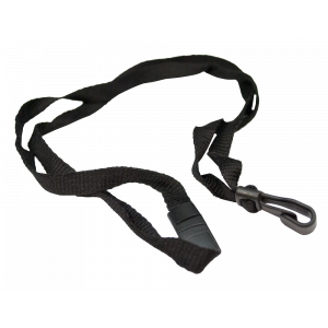 Black 7/16" x 35" Breakaway Lanyard with Plastic Hook (100 Pack)