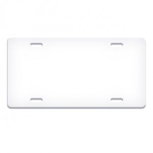 White 6" x 12" .030" Aluminum Economy License Plate