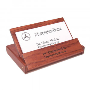 Rosewood Folding Business Card Holder