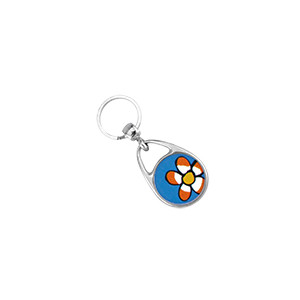 Punch N Press Silver 1.18" Teardrop Key Chain (2-Sided)
