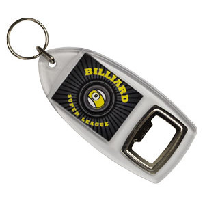 Punch N Press Clear 1.26" x 1.57" Bottle Opener Key Chain (2-Sided)