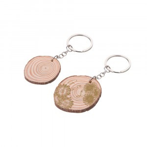 Raw Round Wood Key Chain (20 Pack)