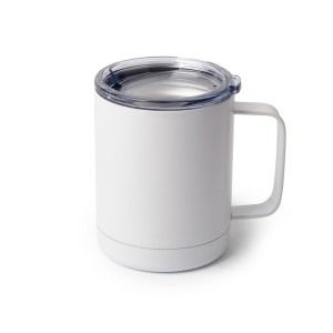 10oz White Stainless Coffee Cup
