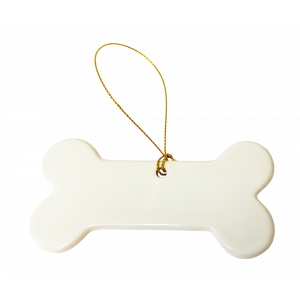 Porcelain Dog Bone Ornament