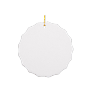 Ceramic Round Scalloped Edge Ornament - 3" (25 Pack)